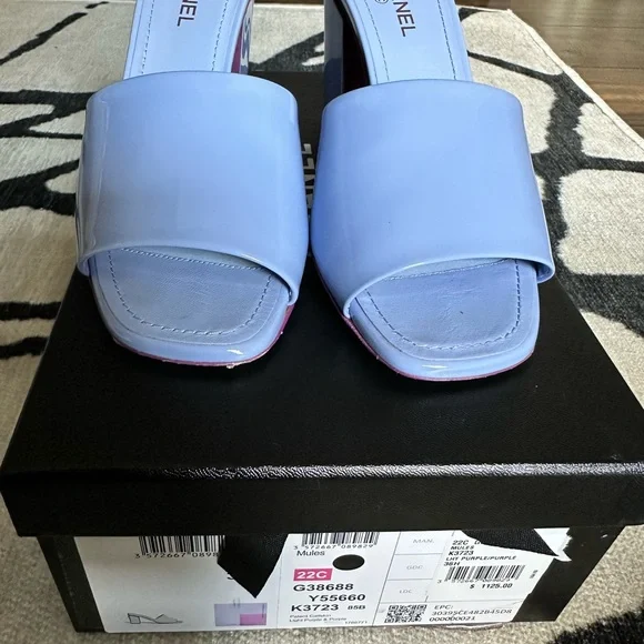 Chanel patent purple polly pocket mule 36.5 - Picture 4 of 5